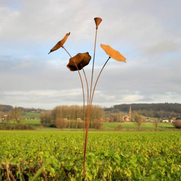 Edelrost Gartenstecker Lotus
