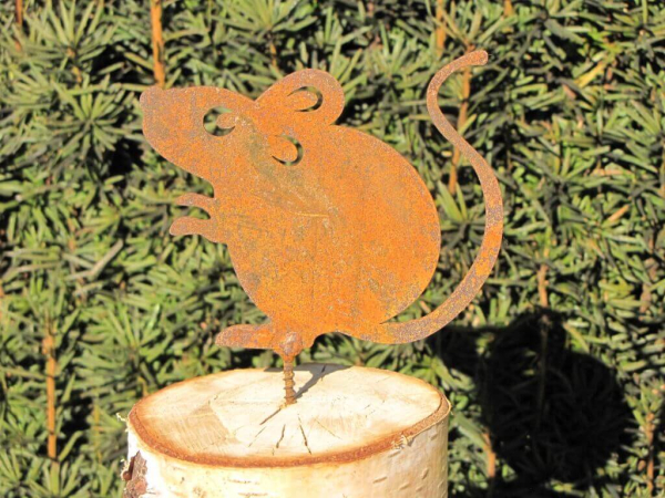 Edelrost Maus Floki zum Schrauben