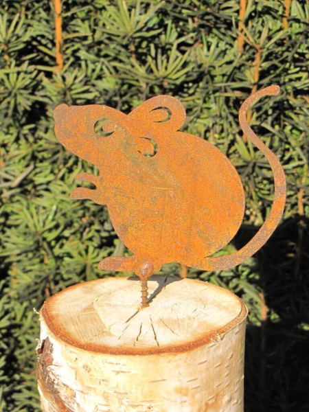 Edelrost Maus Floki zum Schrauben