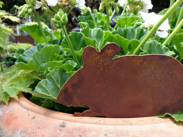 Edelrost Maus mit Spieß