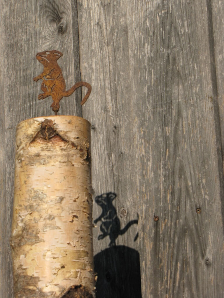 Edelrost Maus tanzend zum Schrauben