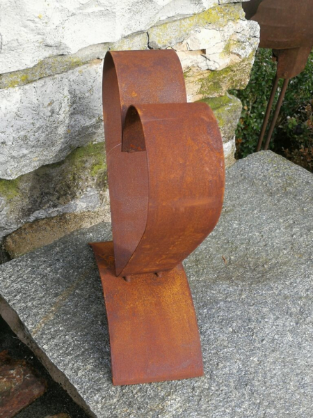 Edelrost Bandherz auf Platte