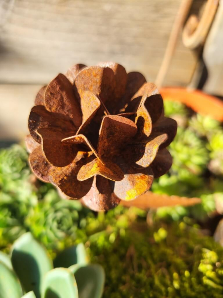 Edelrost Topfstecker Blume mini