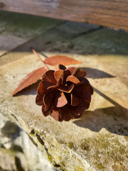 Edelrost Topfstecker Blume mini