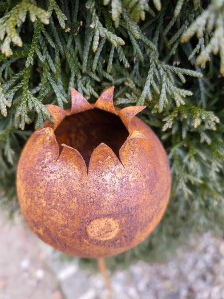 Edelrost Topfstecker Mohnkapsel, groß