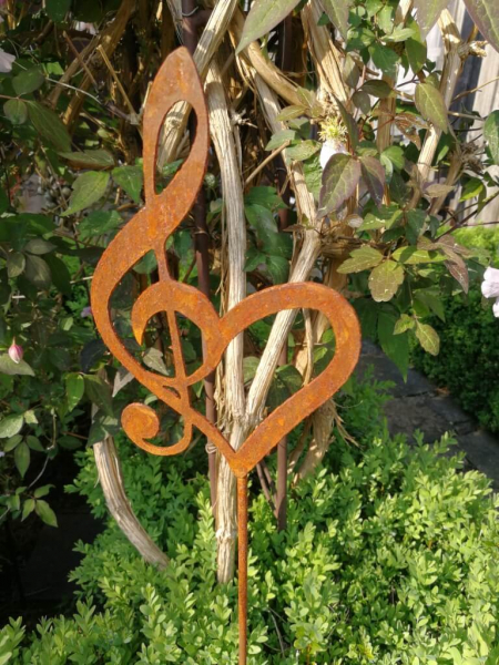Edelrost Edelrost Gartenstecker Notenherz, klein
