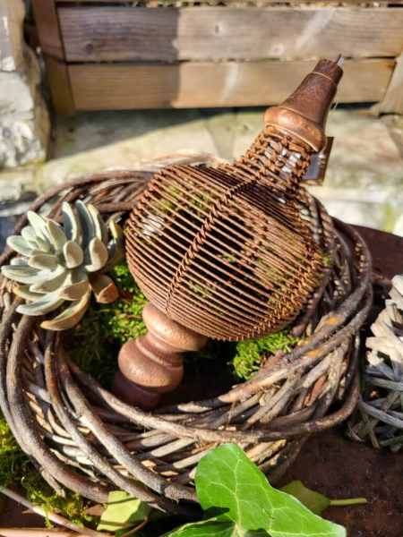 Edelrost-Holz Hänger Jamy, rundlich