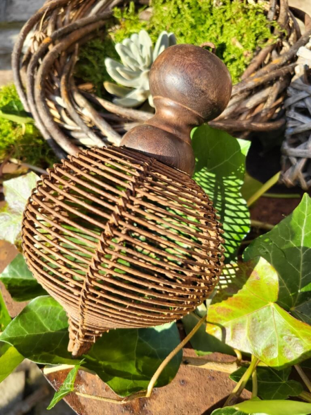 Edelrost-Holz Hänger Jonani, rund, Holz oben