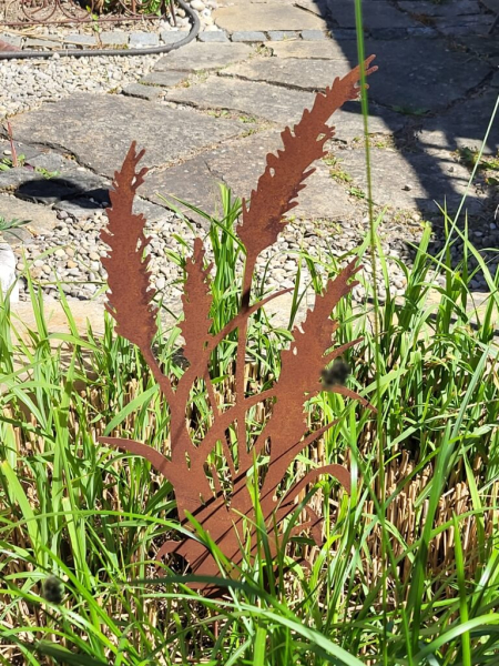 Edelrost Gartenstecker Pampasgras