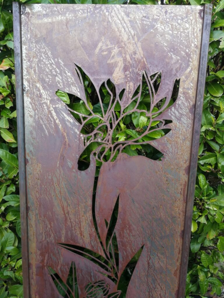 Edelrost Paravent Blume Exotic