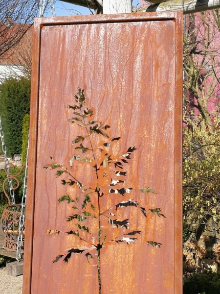 Edelrost Sichtschutzelement Gras