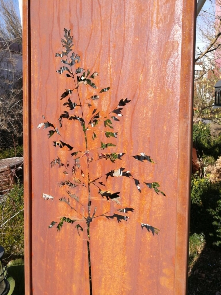 Edelrost Sichtschutzelement Gras