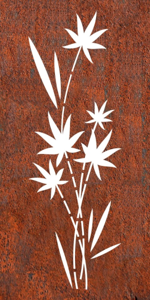 Edelrost Paravent oder Sichtschutzwand Blume Bopha