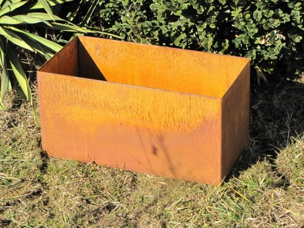 Edelrost Pflanzkübel rechteckig 50 cm