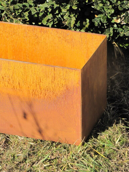 Edelrost Pflanzkübel rechteckig 50 cm