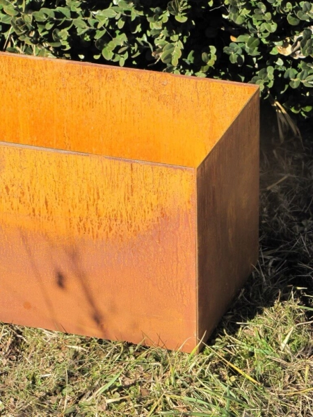 Edelrost Pflanzkübel rechteckig 50 cm