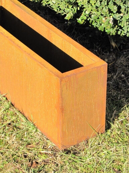 Edelrost Pflanzkübel rechteckig breit 80 cm
