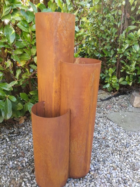 Edelrost Pflanzsäule 3 Rohre