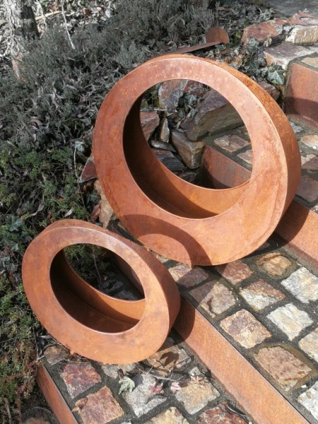 Edelrost Pflanzschale rund