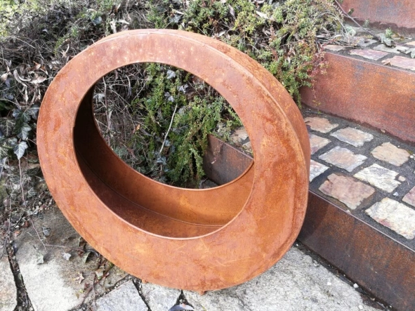 Edelrost Pflanzschale rund