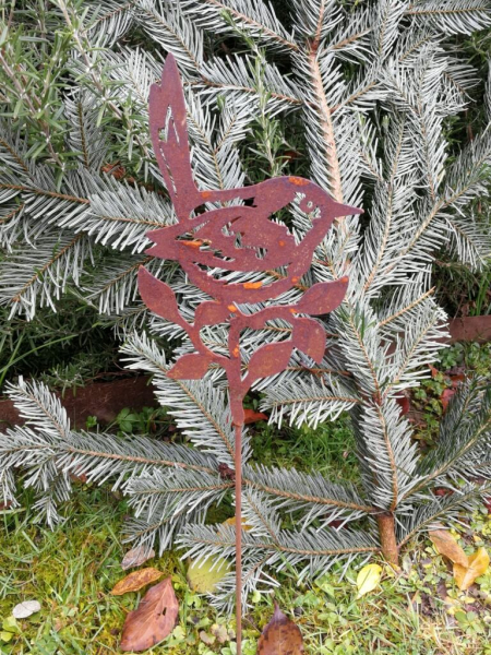 Edelrost Gartenstecker Piepmatz Zaunkönig