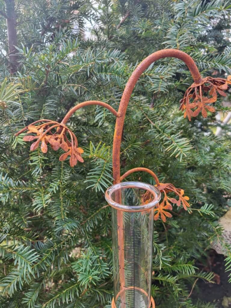 Edelrost Regenmesser 3 Blüten, filigran