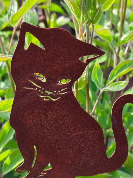 Edelrost Regenmesser Katze Schlumpfi