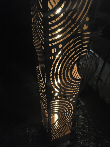 Edelrost Dekosäule Leuchtsäule Orbita