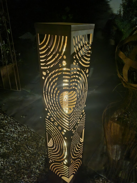 Edelrost Dekosäule Leuchtsäule Orbita