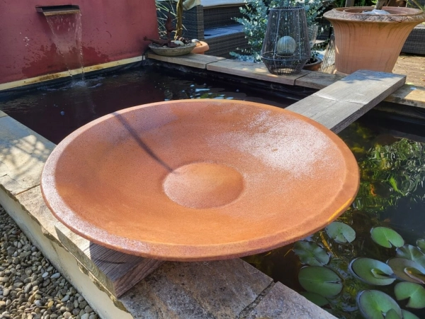 Edelrost Pflanzschale rund 60 cm, flacher Boden