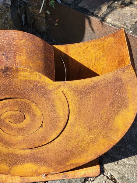 Edelrost Pflanzschale Ammonit