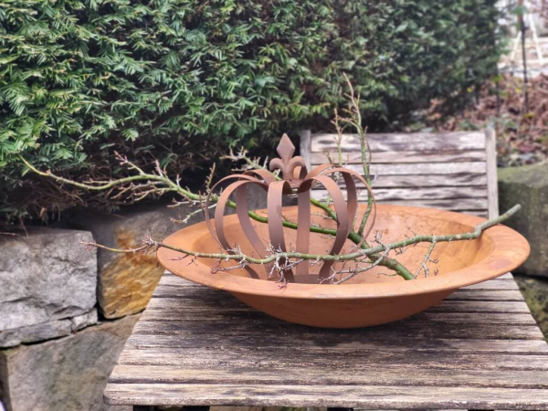 Edelrost Schale Sabrina mit Rand, 56 cm