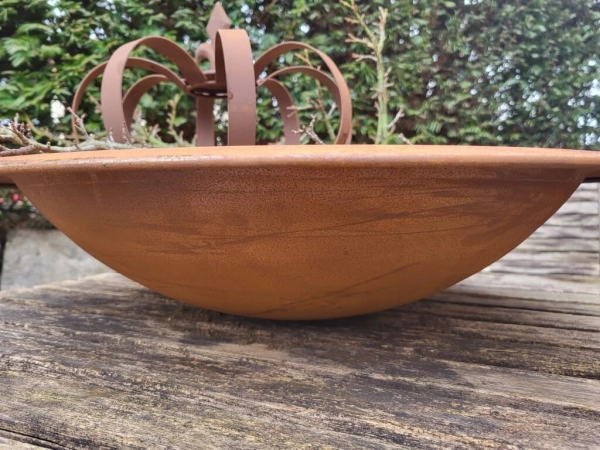 Edelrost Schale Sabrina mit Rand, 56 cm