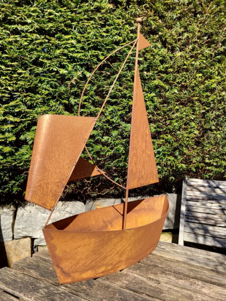 Edelrost Schiff zum Bepflanzen