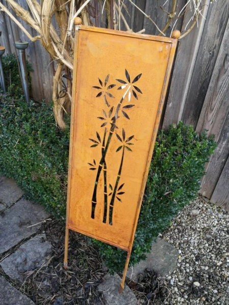 Edelrost Gartenschild Bambus