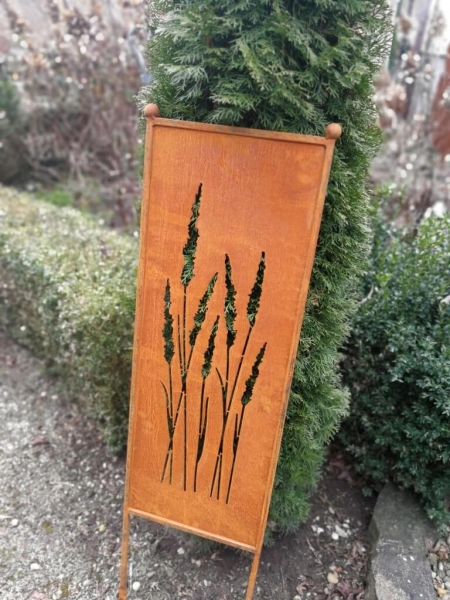 Edelrost Gartenschild Gräser