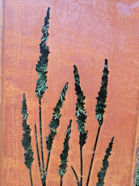 Edelrost Gartenschild Gräser