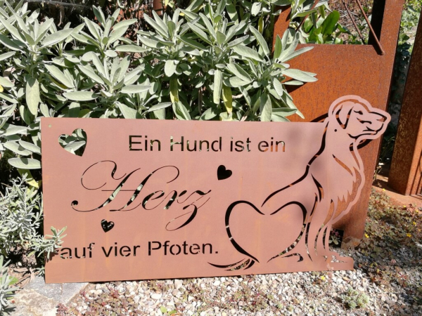 Edelrost Gedichttafel Hunde-Herz