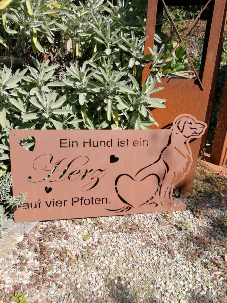 Edelrost Gedichttafel Hunde-Herz