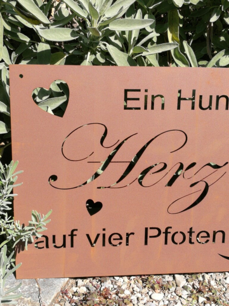 Edelrost Gedichttafel Hunde-Herz