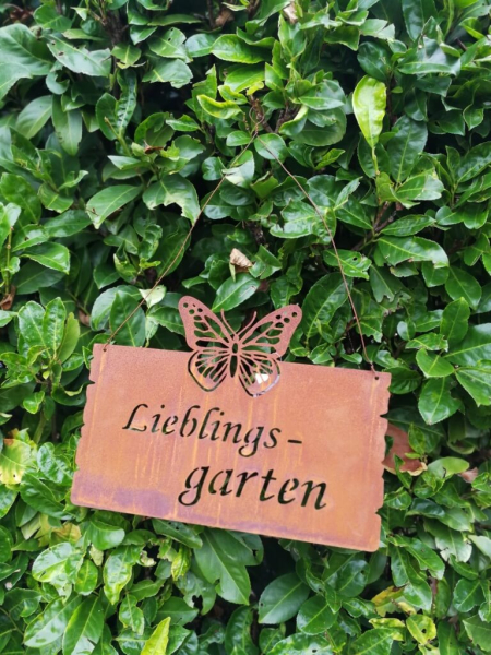 Edelrost Schild Lieblingsgarten