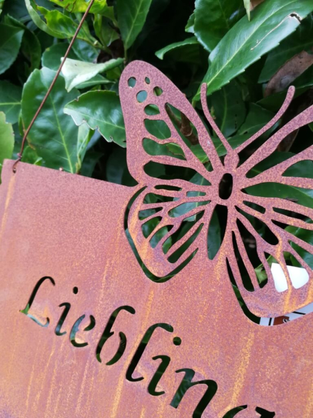 Edelrost Schild Lieblingsgarten