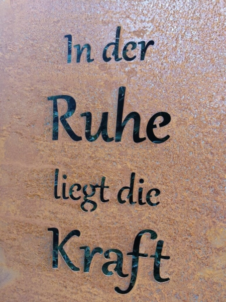 Edelrost Gartenschild Buddha