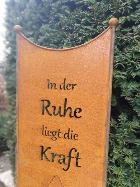 Edelrost Gartenschild Buddha