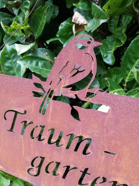 Edelrost Schild Traumgarten