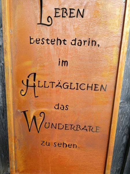 Edelrost Gartenschild Kunst im Leben