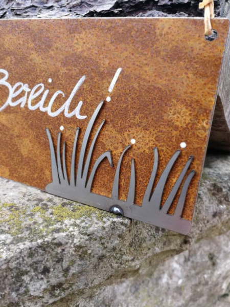 Edelrost Schild Alles im grünen Bereich