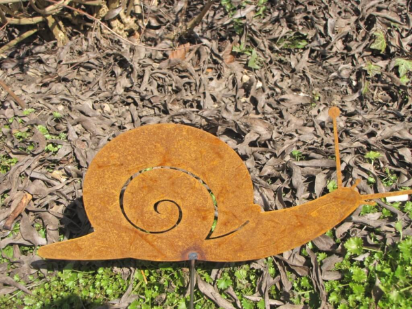 Edelrost Schnecke am Stab