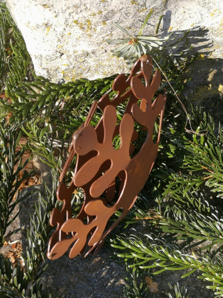 Edelrost Schneeflocke gebogen 3, 3D