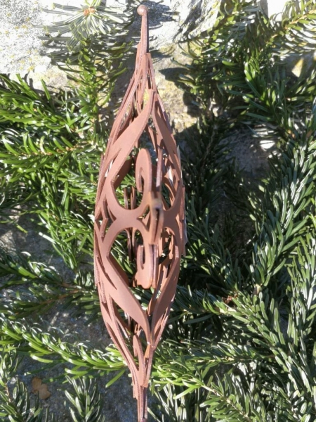 Edelrost Schneeflocke gebogen 4, 3D